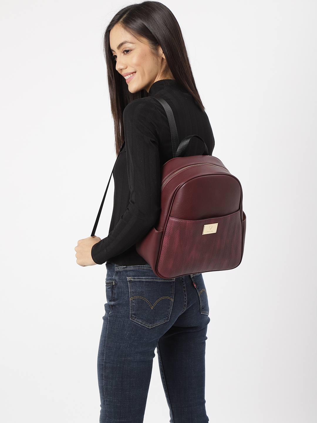 allen solly burgundy bag