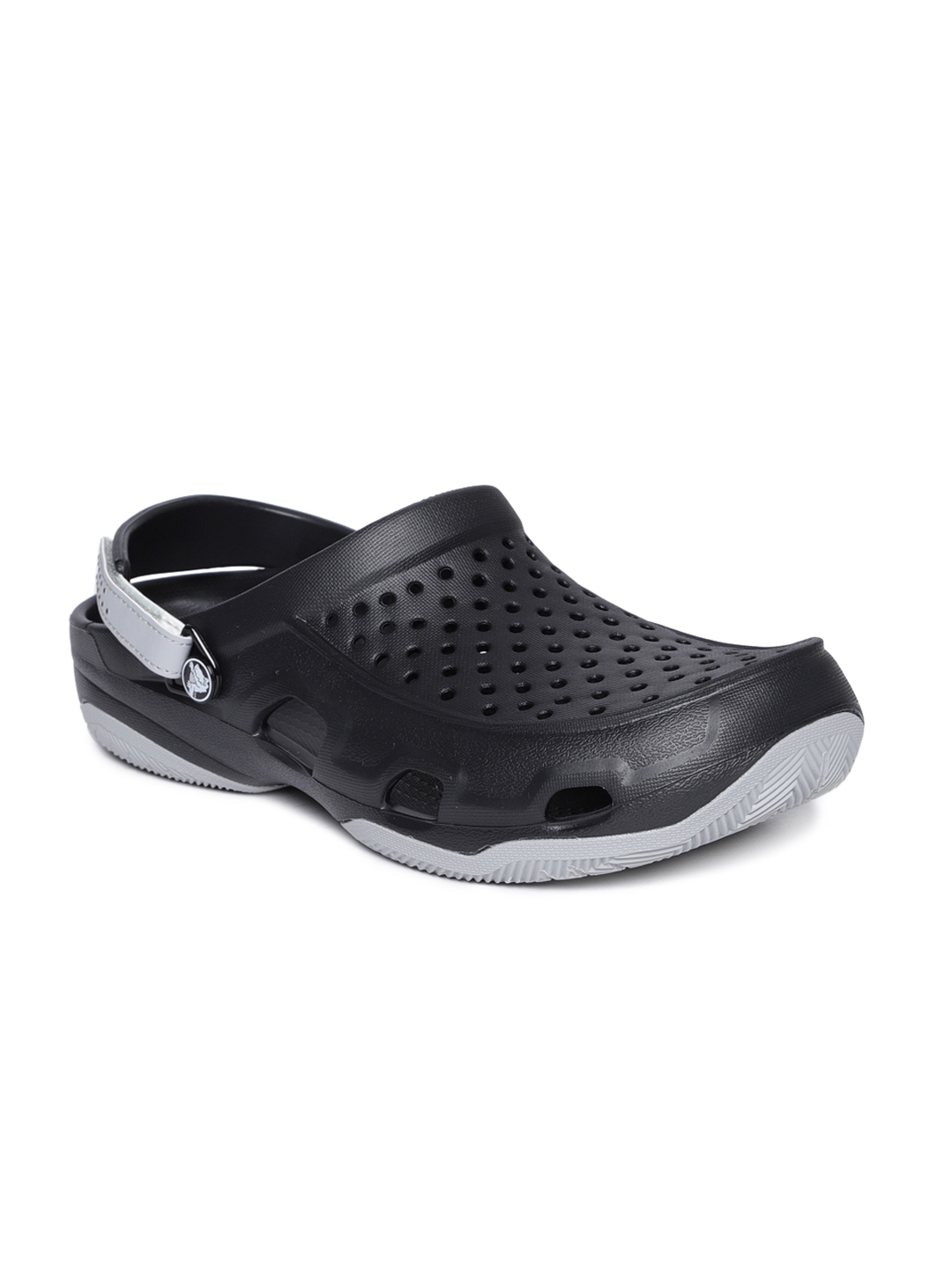 crocs black solid clogs