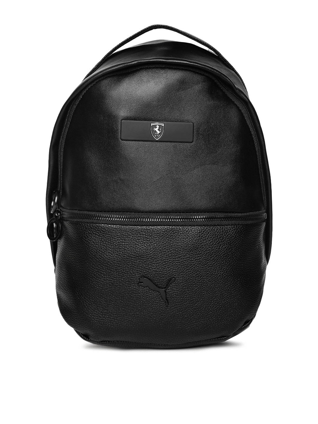 puma black leather backpack