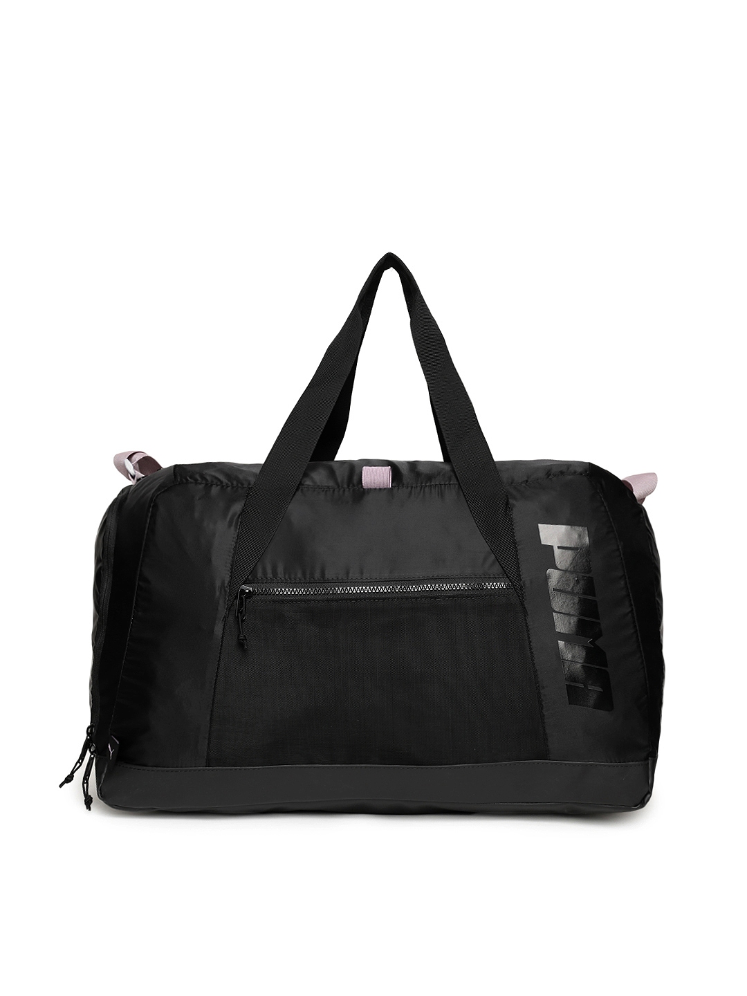 puma black solid duffle bag