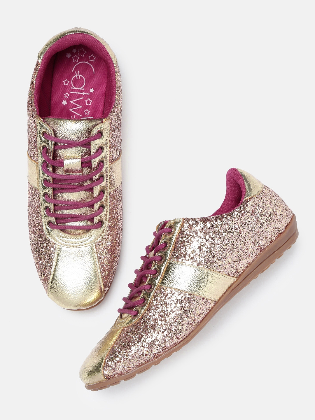 retort Credential Approval Buy Catwalk Women Gold Toned Embellished Sneakers - Casual Shoes for Women  8607453 | Myntra