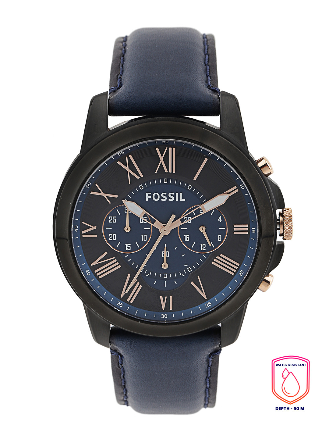 Fossil Men Blue & Black Dial Watch FS5061I