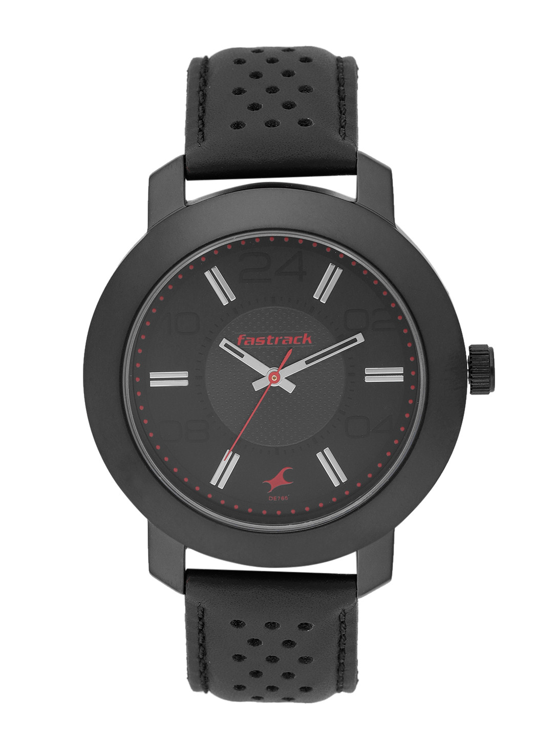 Fastrack Men Black Genuine Leather Analogue Watch NK3120NL02_OR2