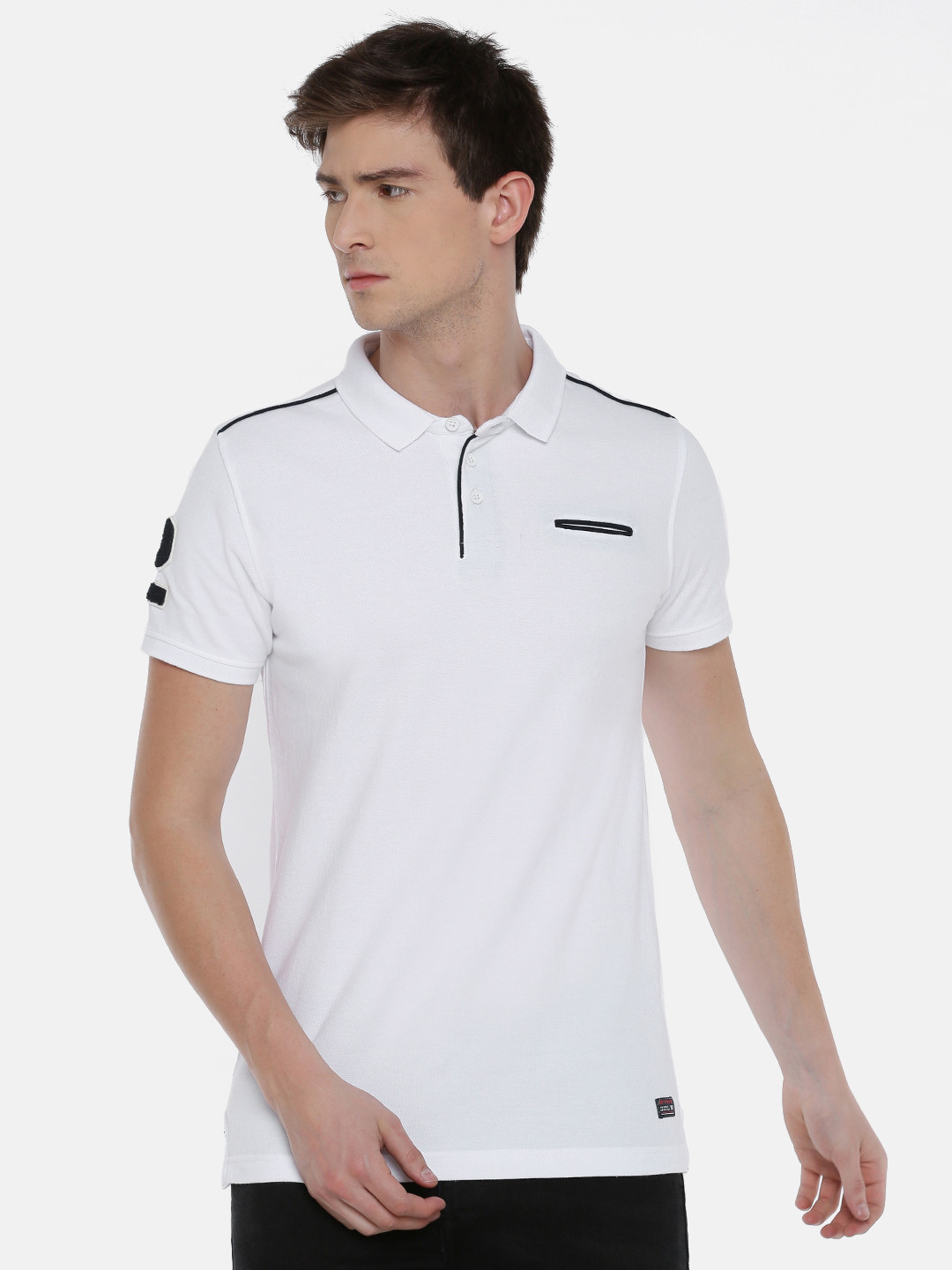 Buy SPYKAR Men White Grey Printed Polo 