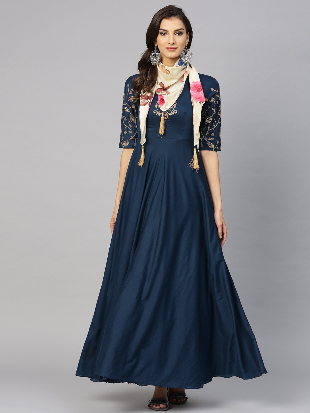 maxi dress with scarf