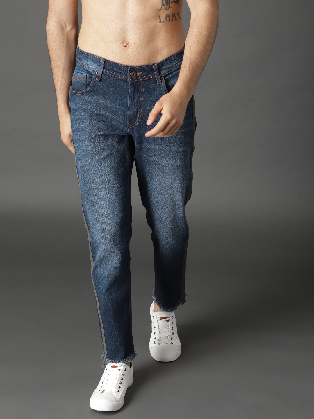 side tape jeans mens myntra