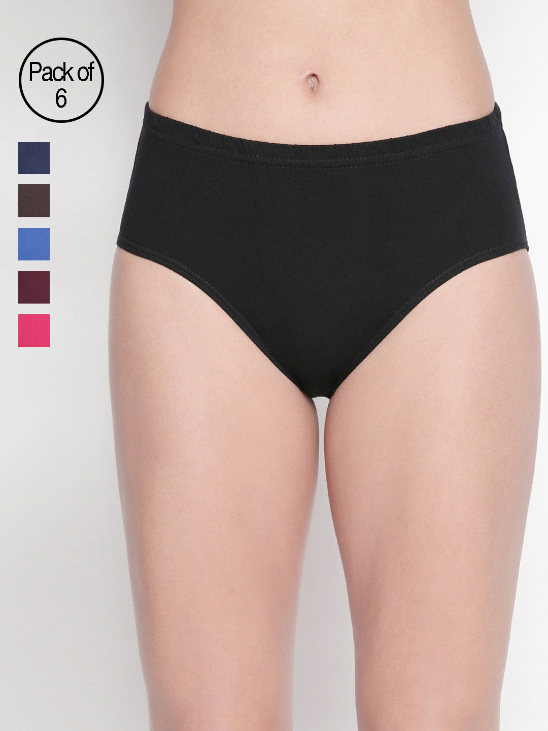 BODYCARE Women Pack of 6 Assorted Hipster Briefs E2D-6PCS