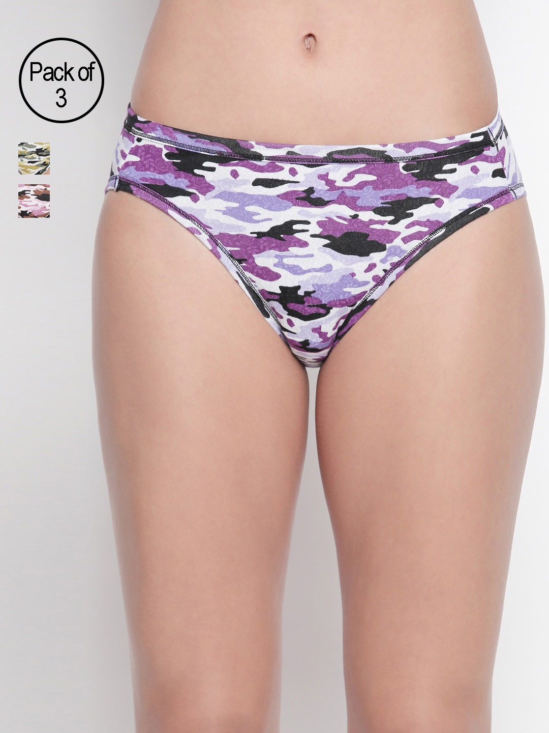 Bodycare Women Pack Of 3 Assorted Bikini Briefs 8048