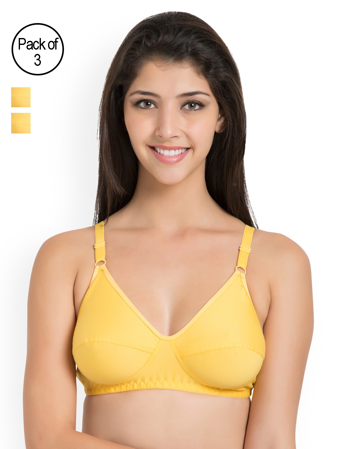 Buy Souminie Pack Of 3 Non Padded Soft Fit Bras - Bra for Women 8640801
