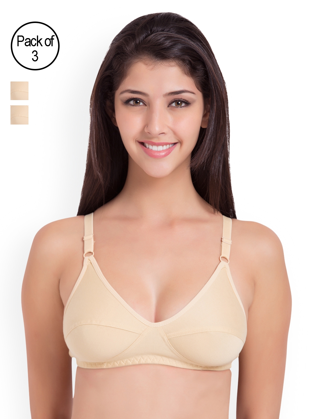 Buy Souminie Pack Of 3 Non Padded Soft Fit Bras - Bra for Women 8640841