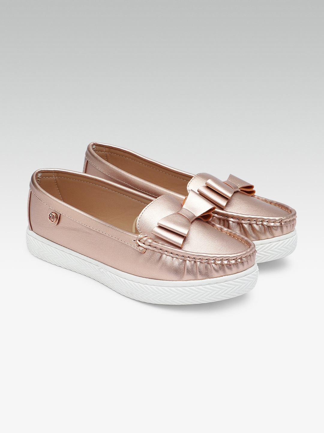 rose gold loafers womens