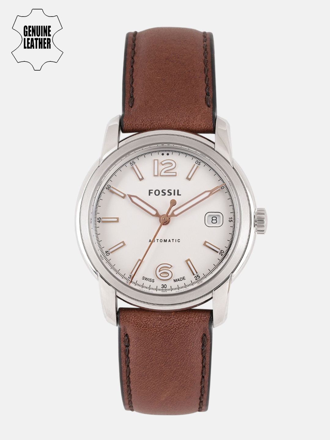 Buy Fossil Men White Genuine Leather 