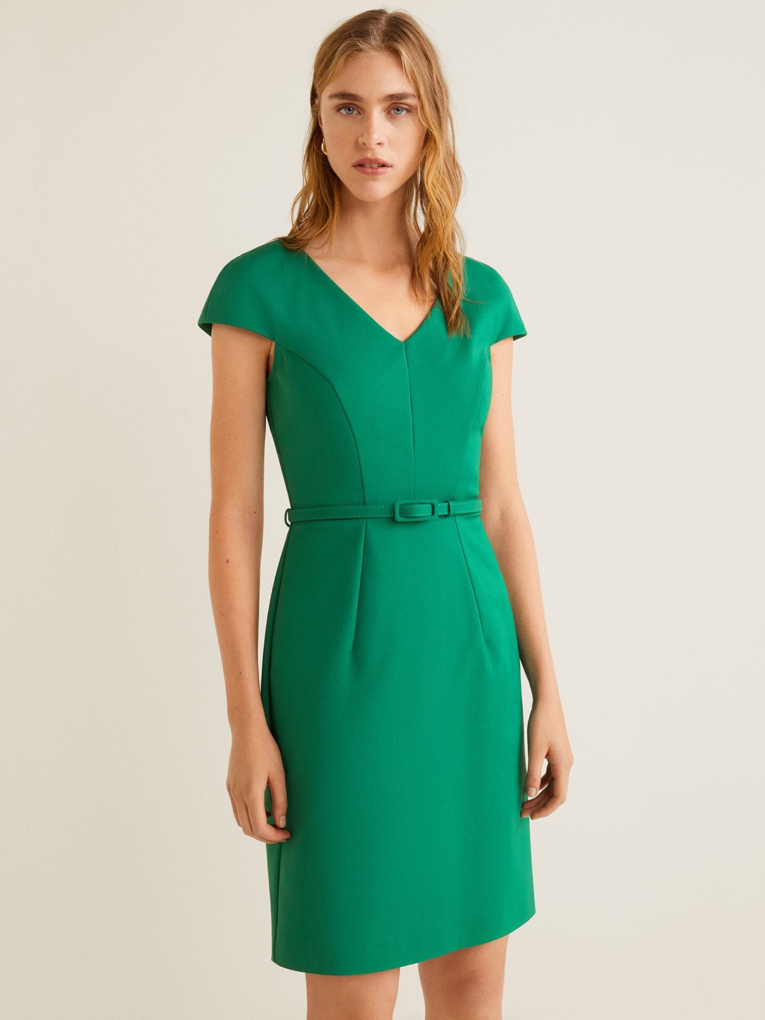 mango green dress 2019