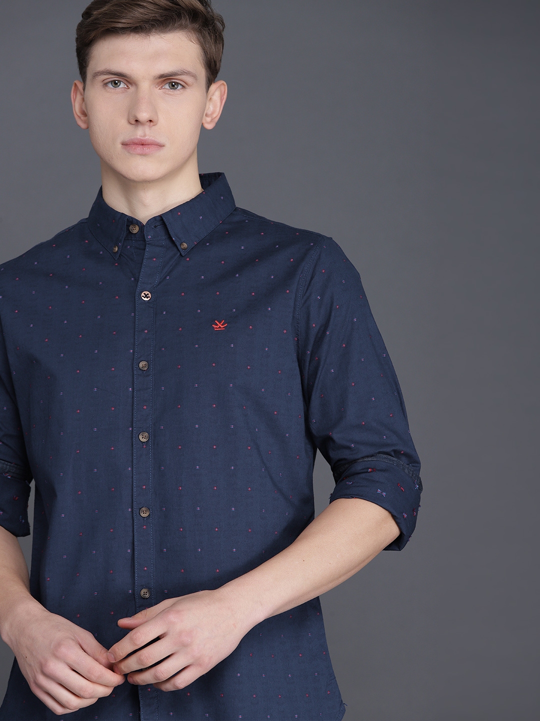 wrogn navy blue shirt