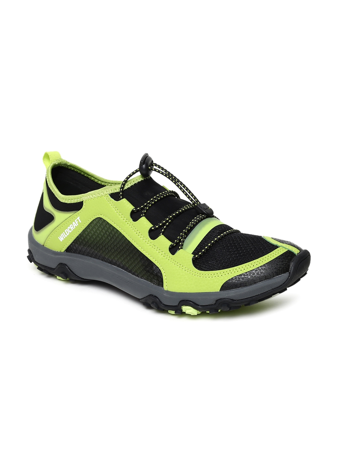 Wildcraft Men Bedros Black Fluorescent Green Colorblocked Trekking Shoes