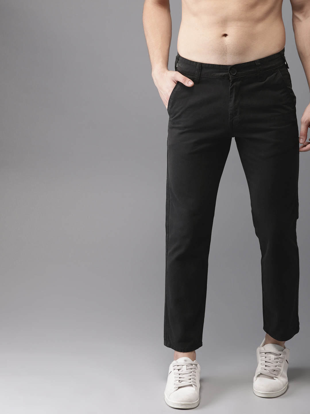 black slim chinos