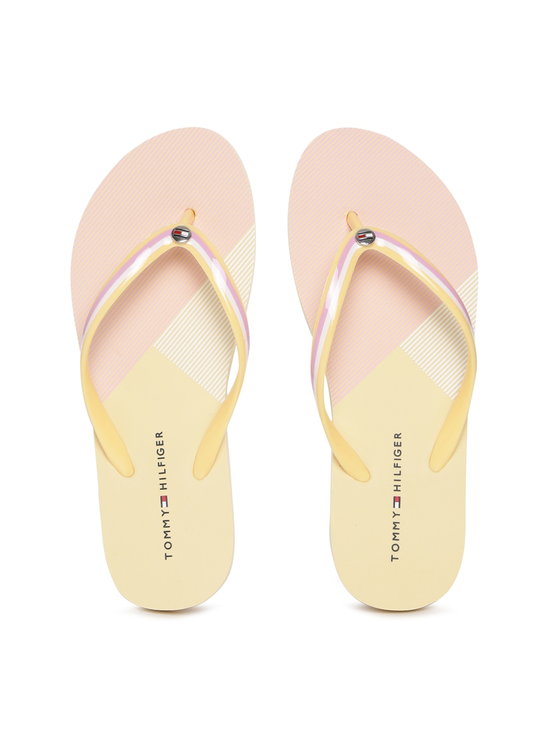yellow tommy hilfiger flip flops