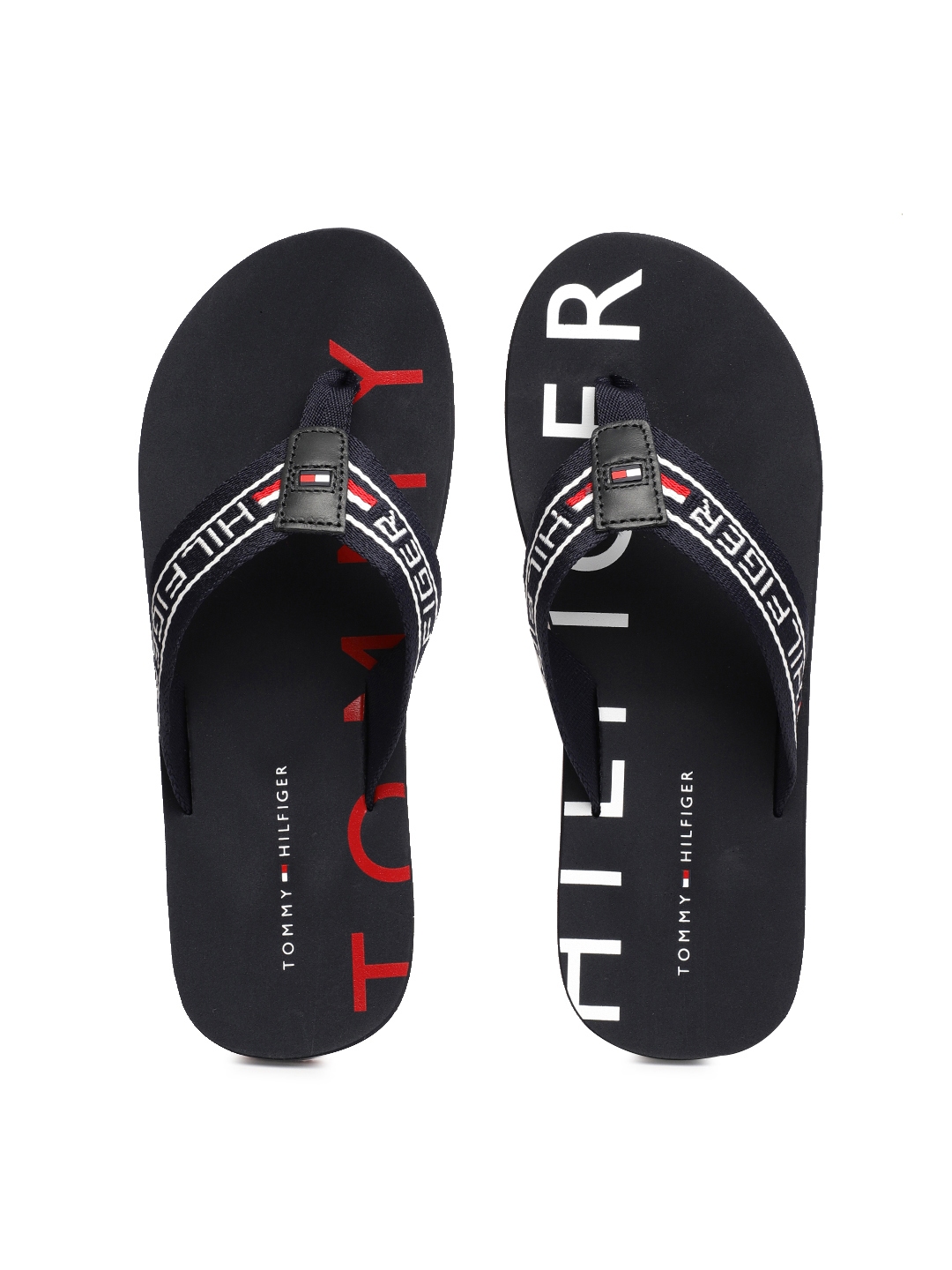 tommy hilfiger navy blue flip flops