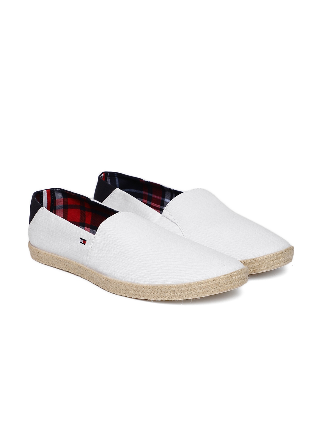 tommy hilfiger white slip ons