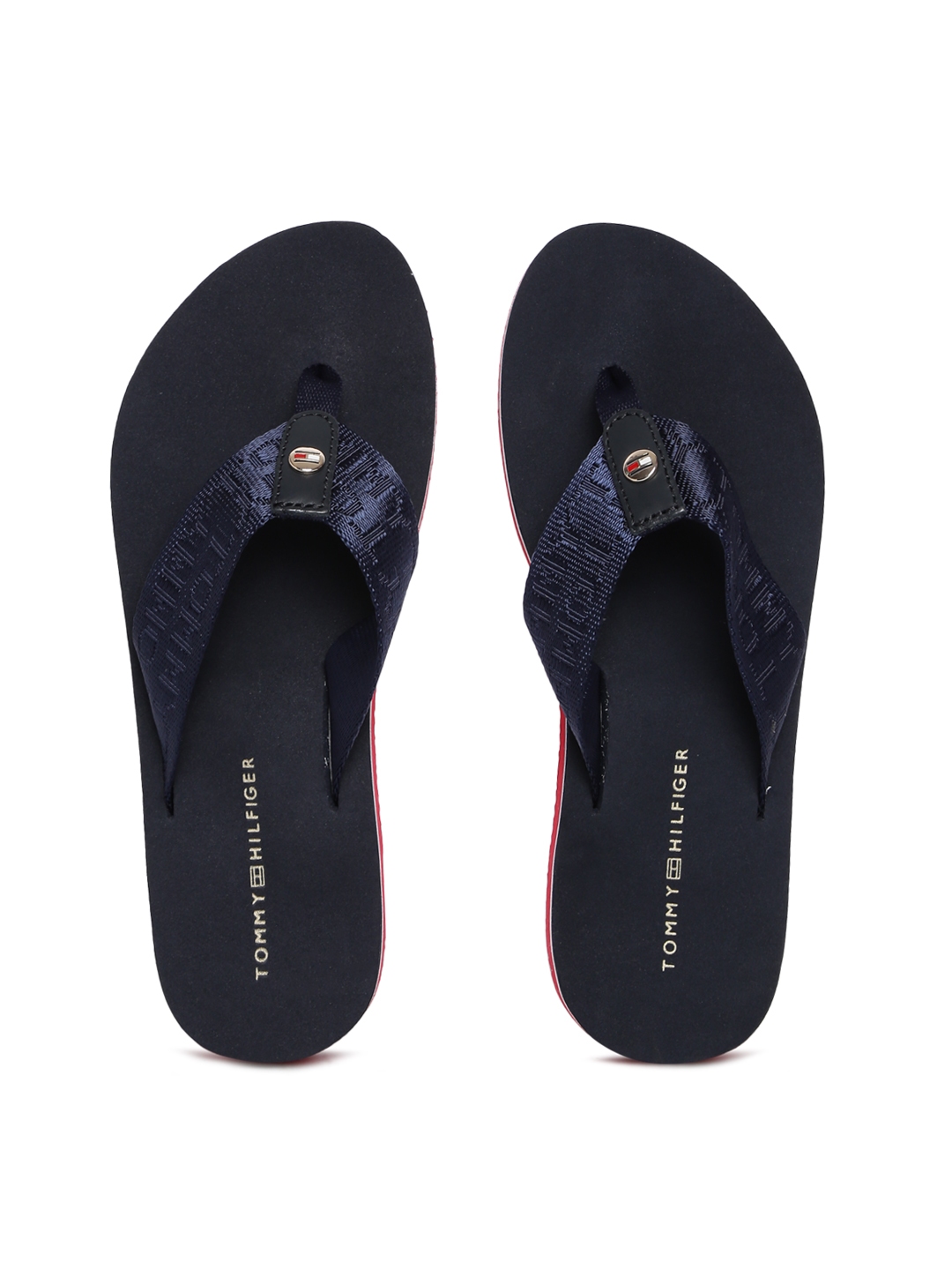 tommy hilfiger navy flip flops