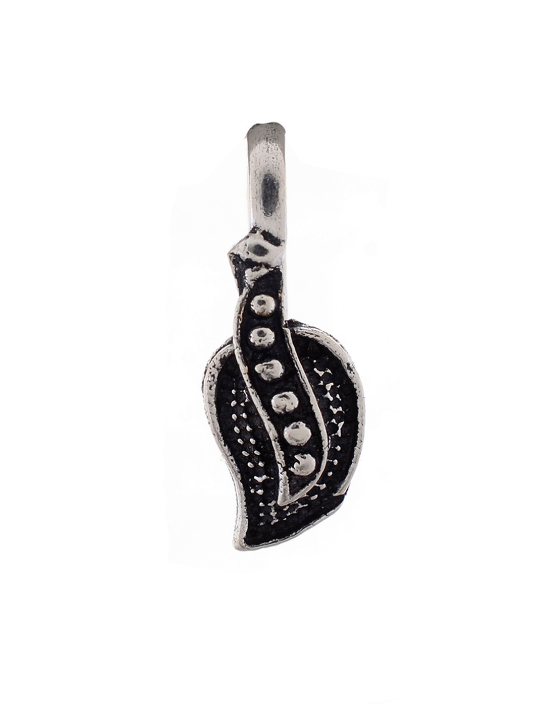 Silvermerc Designs Women Oxidised Silver-Plated Clip-On Nosepin