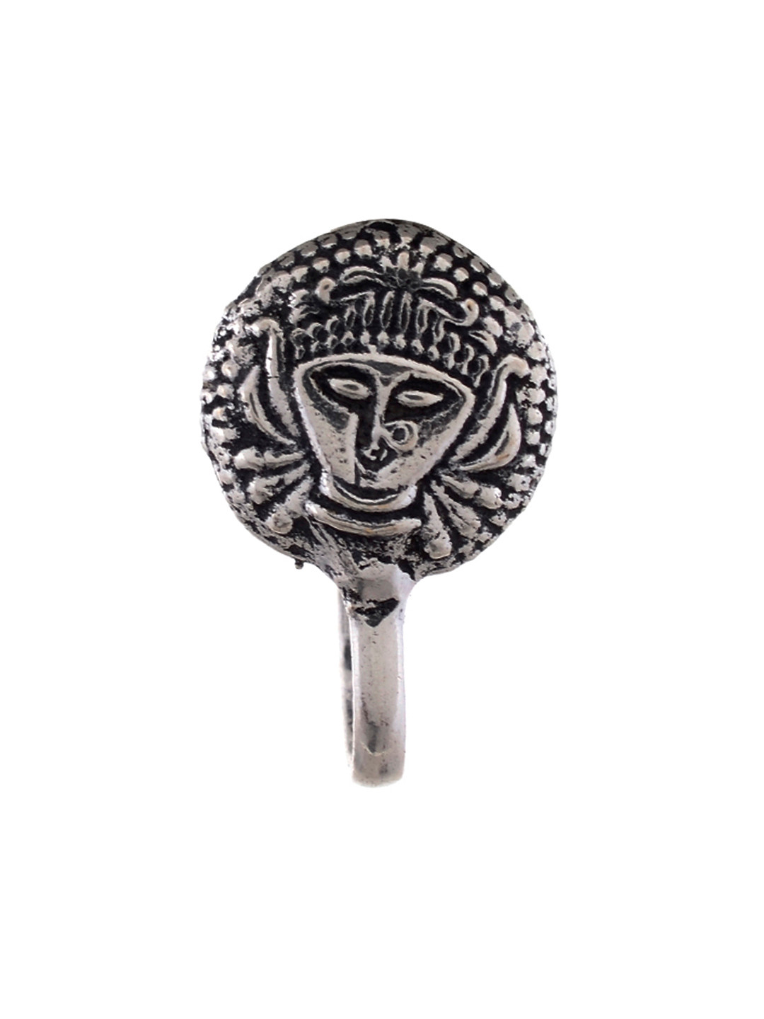 Silvermerc Designs Women Oxidised Silver-Plated Clip-On Nosepin