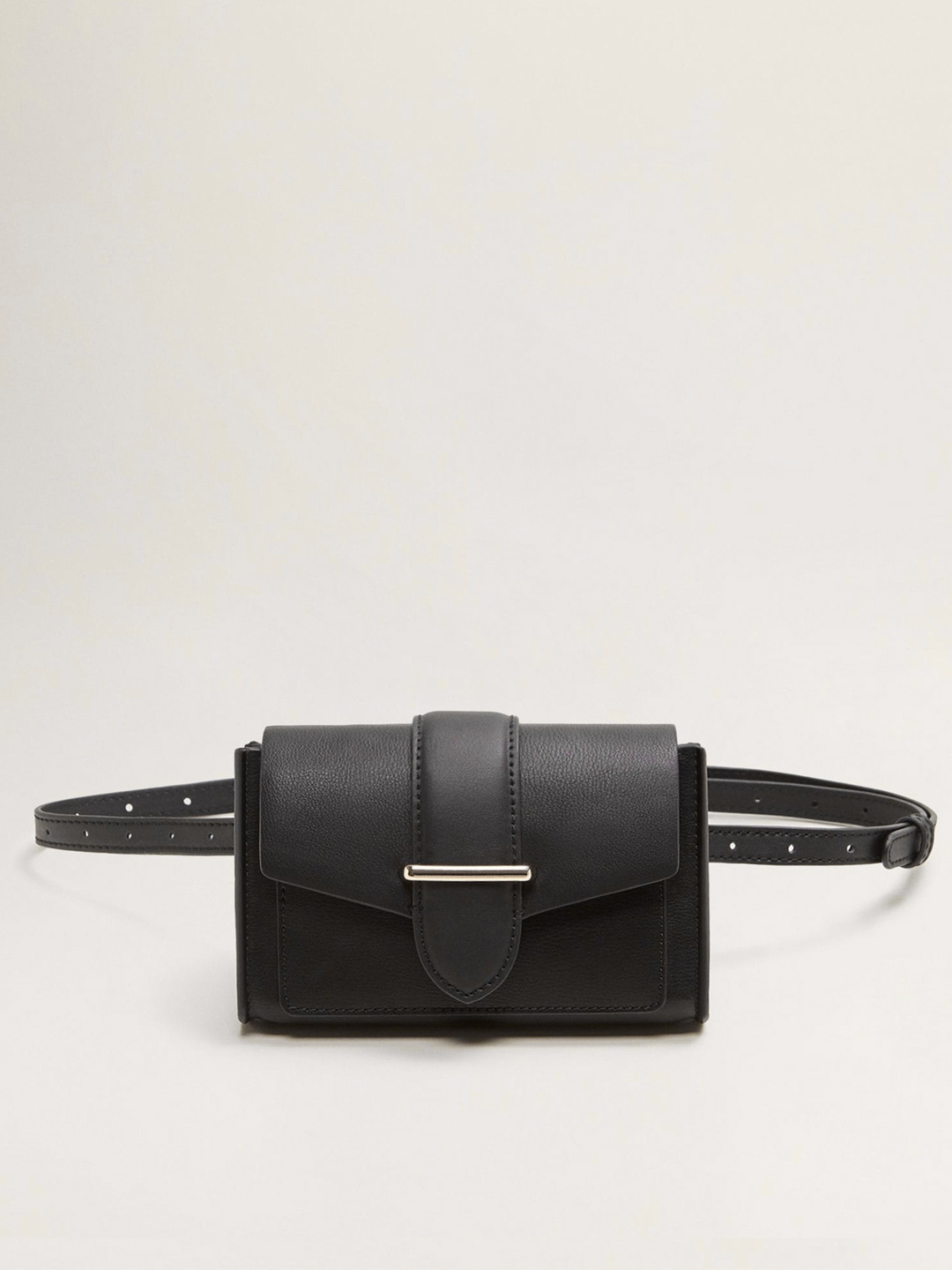 MANGO Black Solid Sling Bag cum Fanny Pack