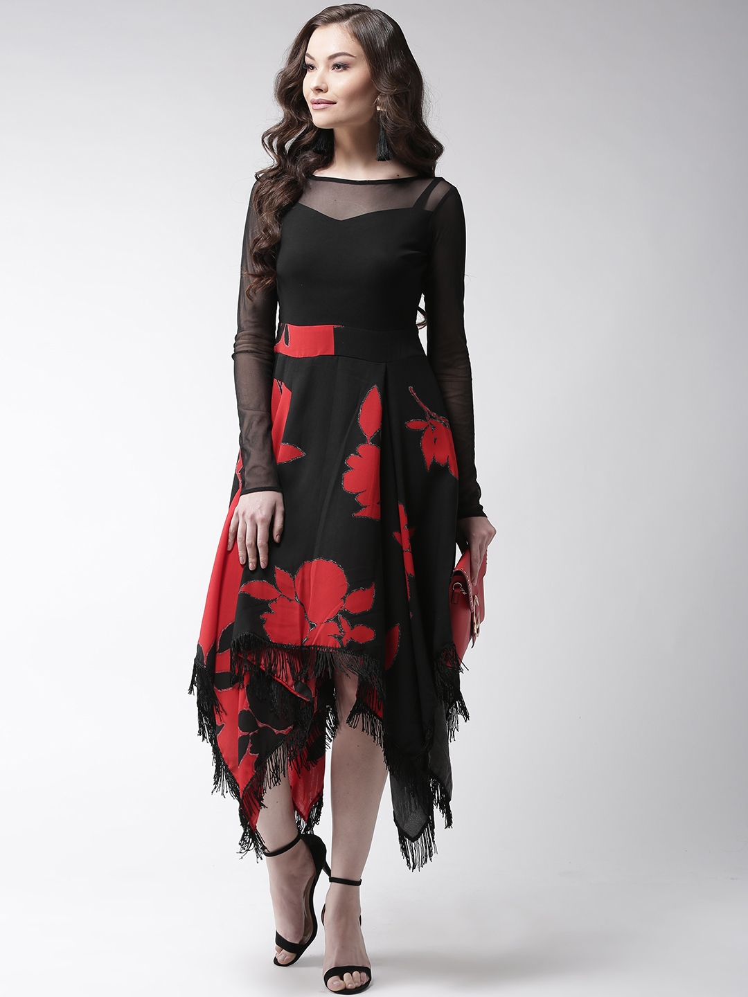 Black and red shop dress for women