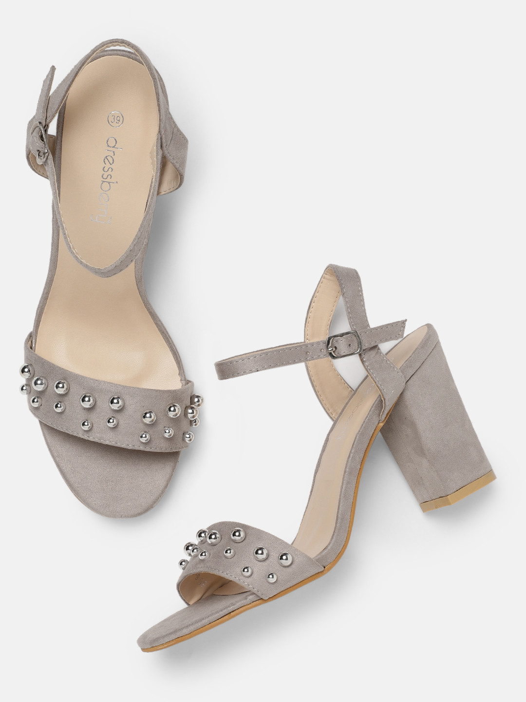 grey sandals heels