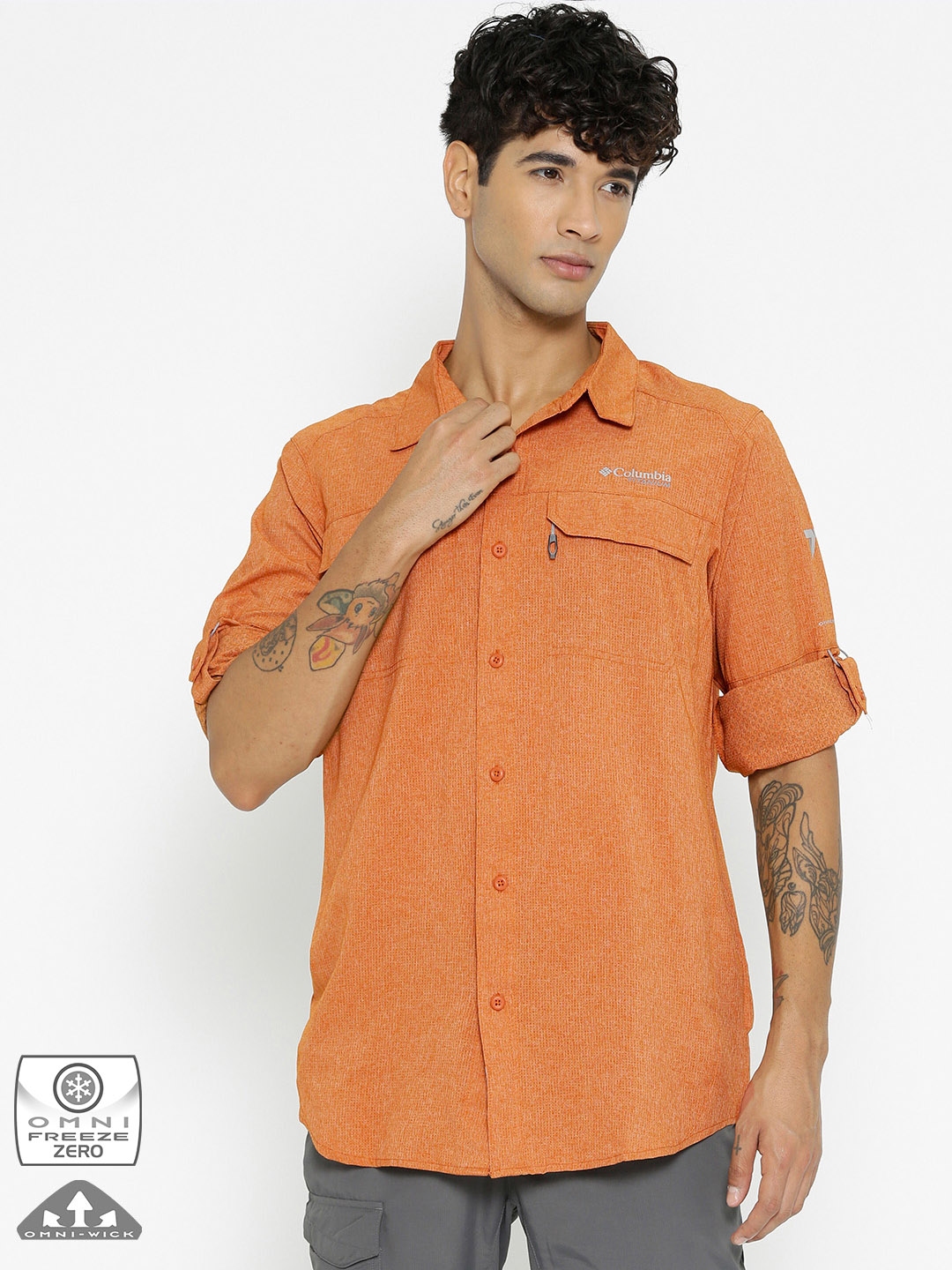 Buy Columbia Men Rust Orange Perforated Irico Hiking Shirt Shirts For Men 8745479 Myntra