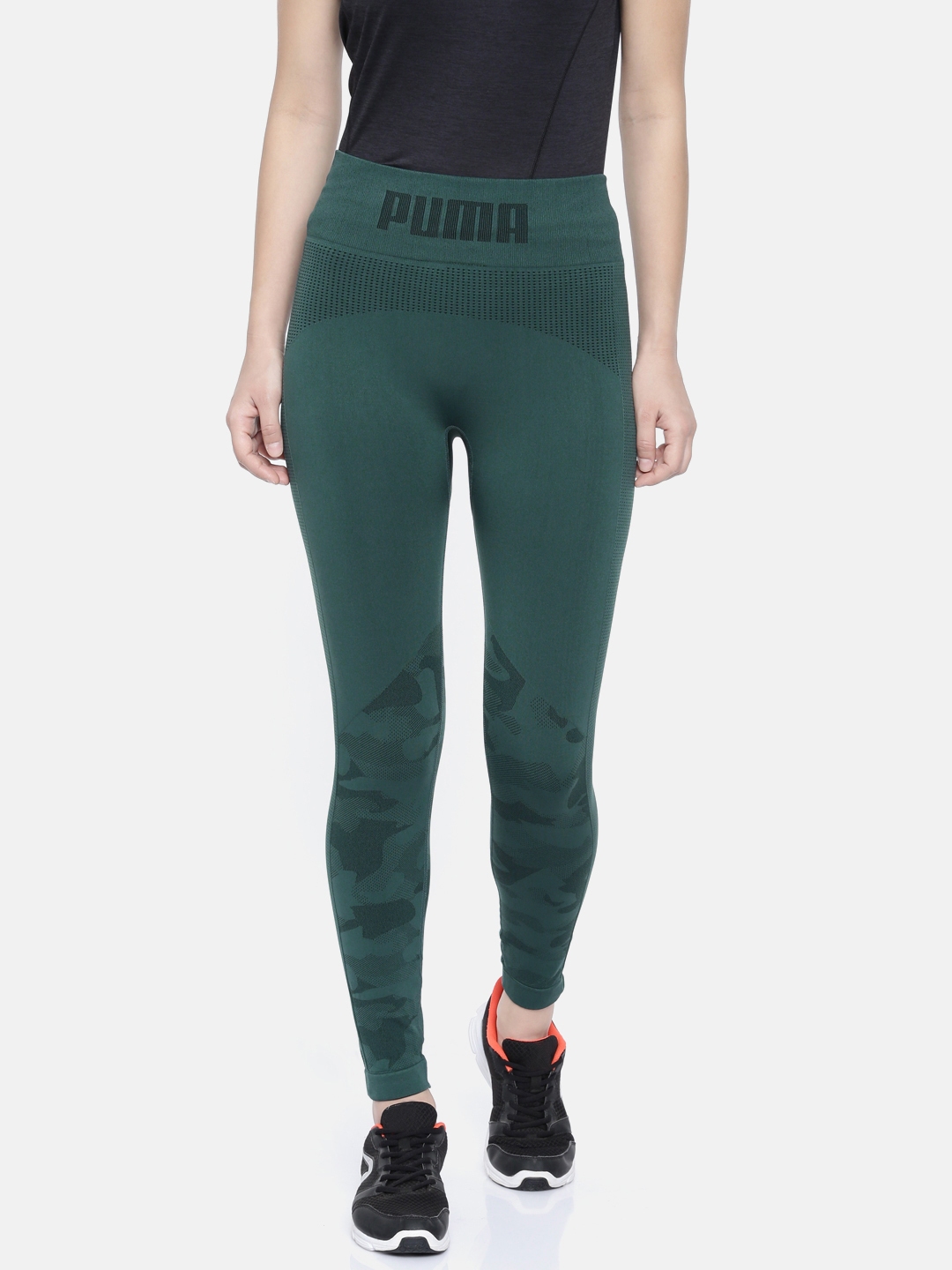 Buy Puma Women Green Printed EvoKNIT Seamless Leggings Tights - Tights for  Women 8750159