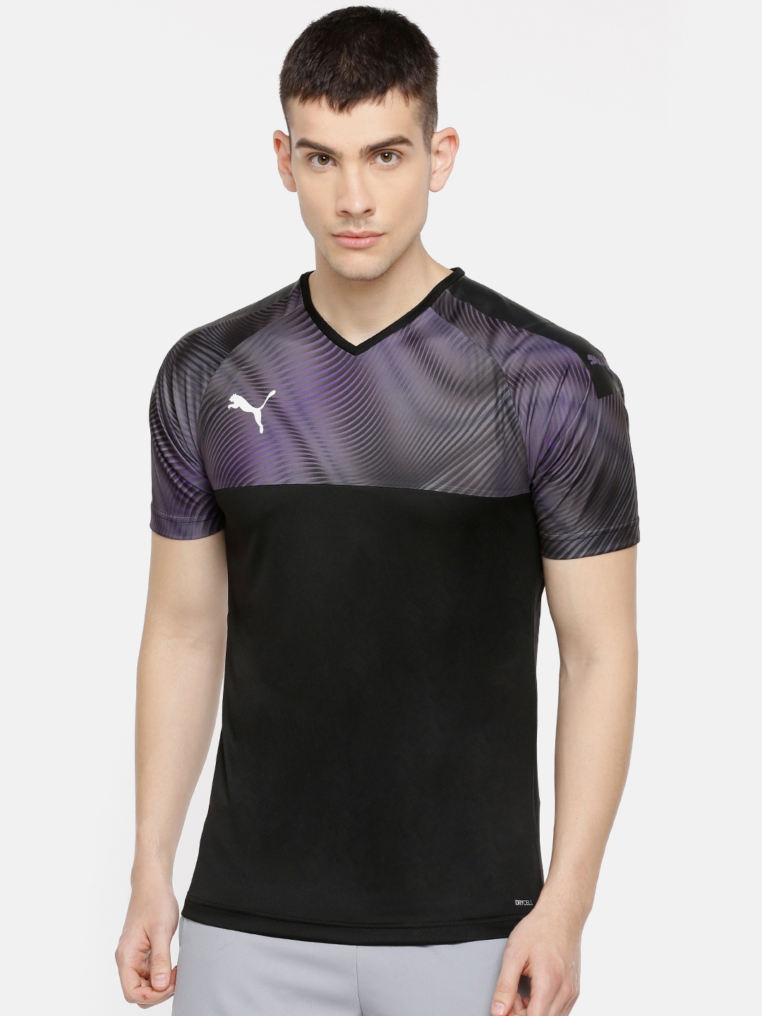 black and purple puma shirt