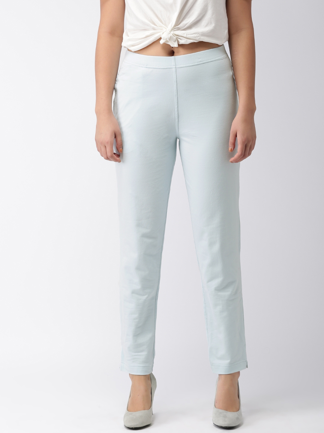 Buy DOLCE CRUDO Light Blue High Rise Denim Flared Pants for Women Online   Tata CLiQ