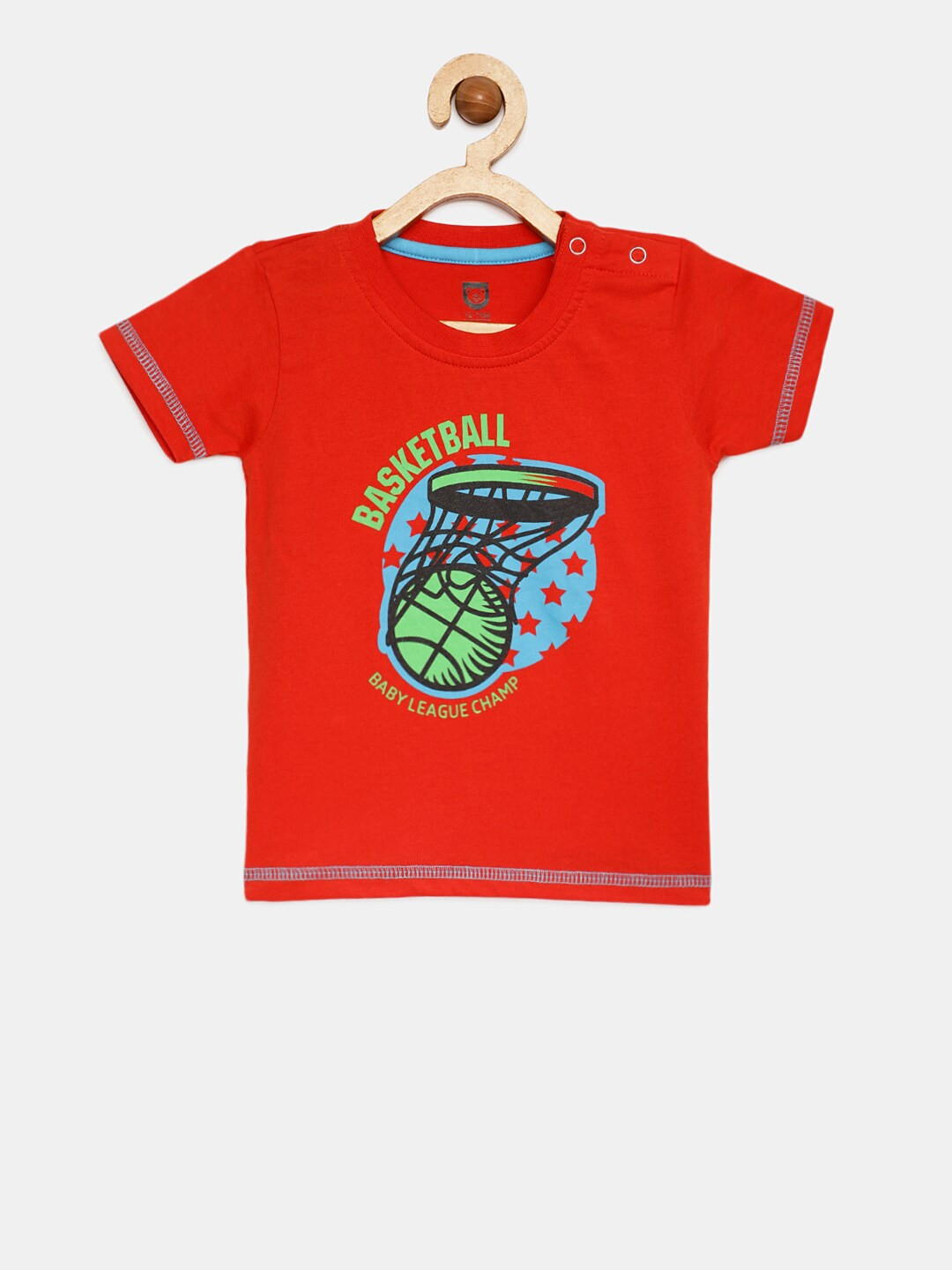612 league Boys Red Printed T-shirt