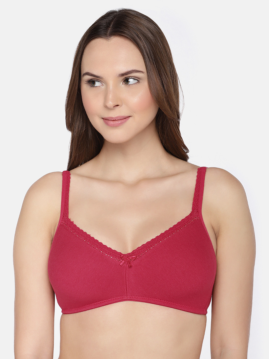 Inner Sense Maroon Organic Cotton Antimicrobial Soft Laced Bra ISB017