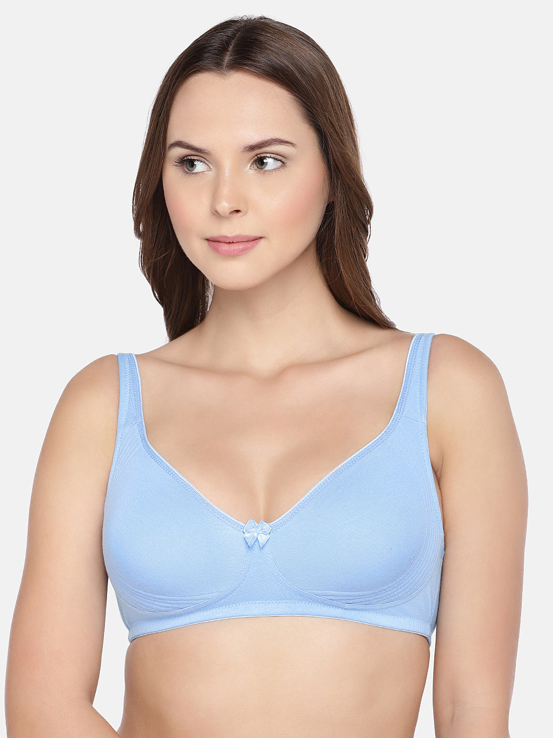 Inner Sense Sky Blue Organic Cotton Antimicrobial Seamless Side Support Bra ISB057
