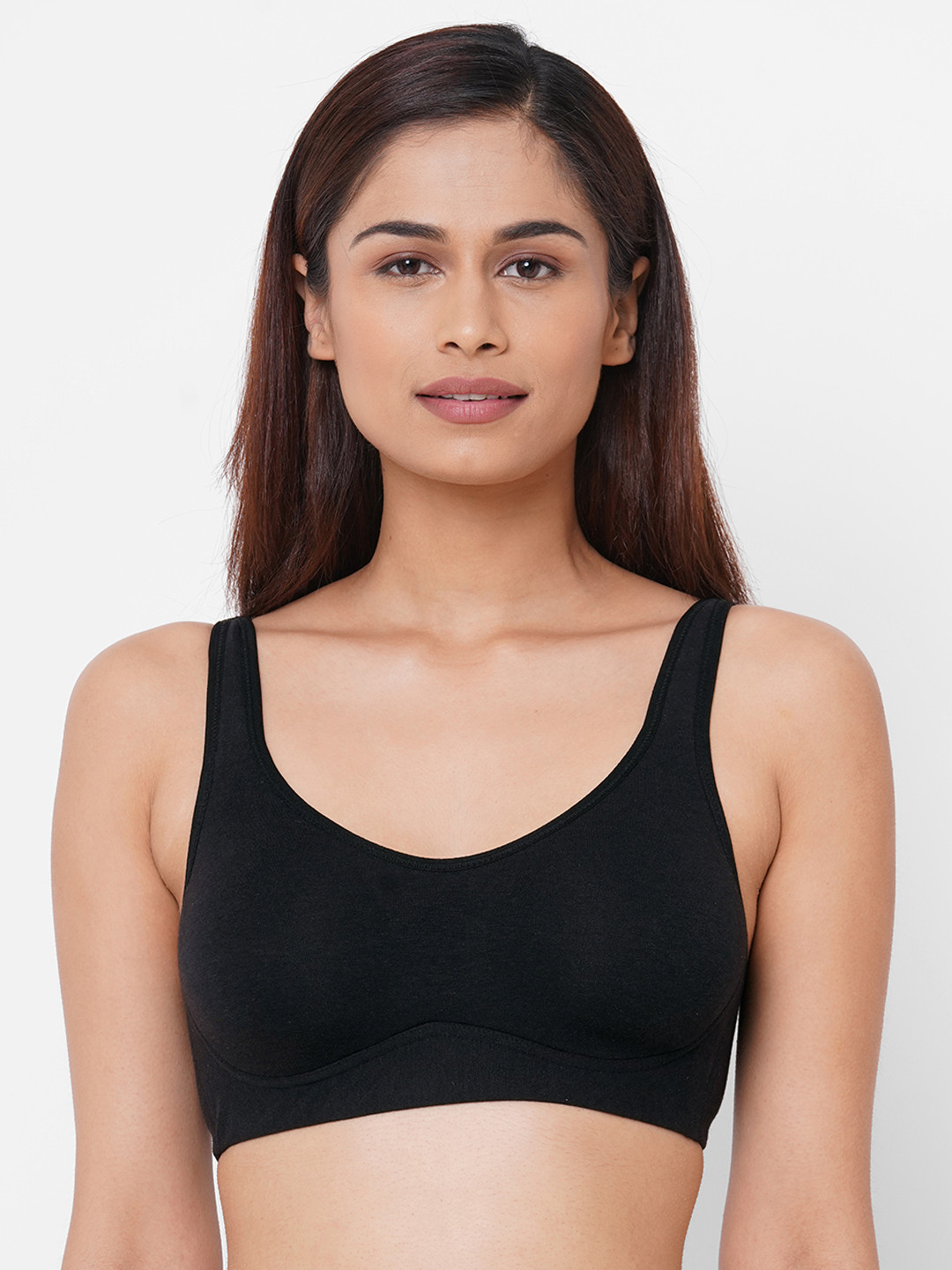 Inner Sense Black Solid Full-Coverage Everyday Bra ISB097