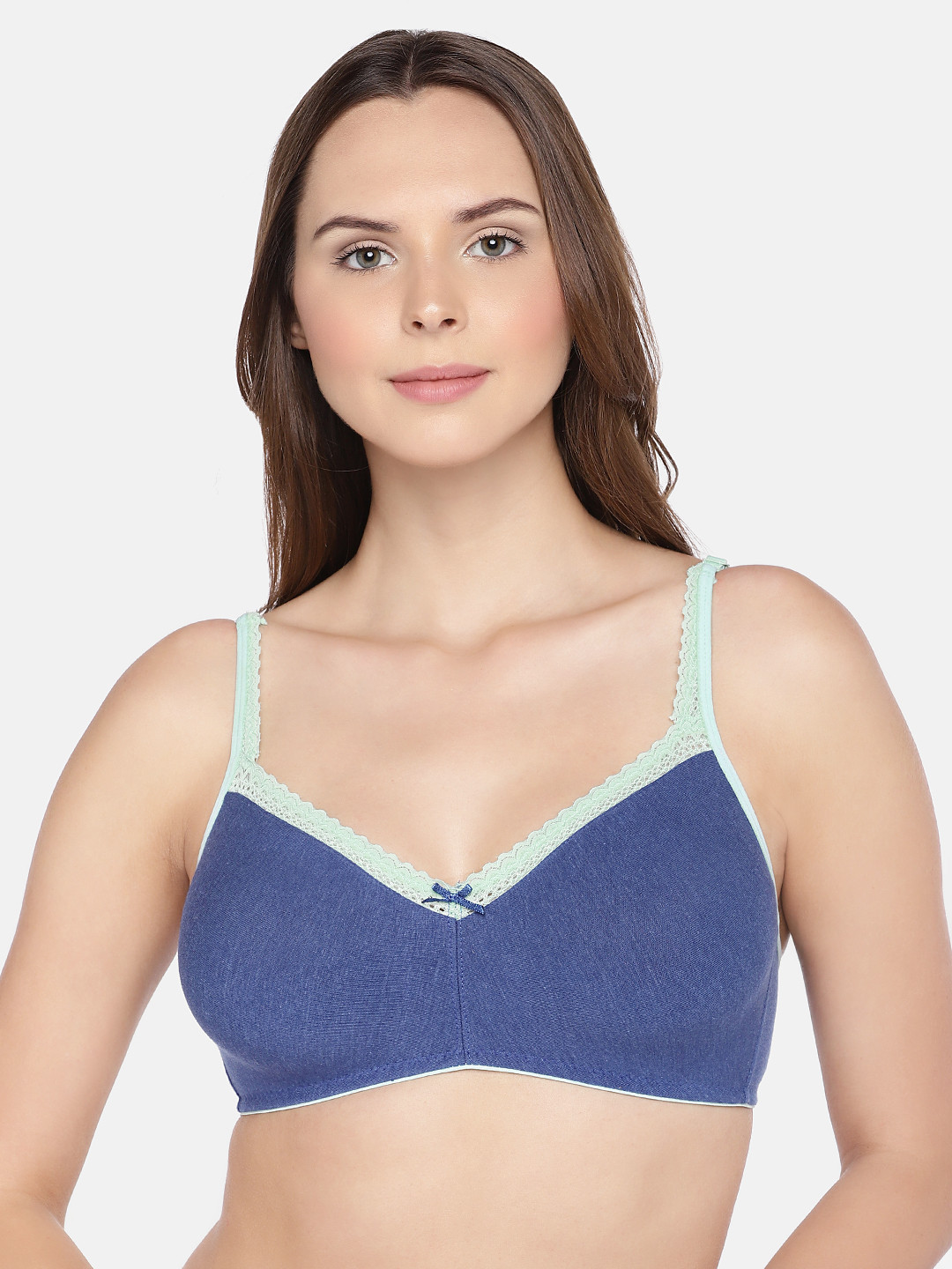 Inner Sense Organic Cotton Antimicrobial Soft Laced Bra (Royal Blue) ISB017A