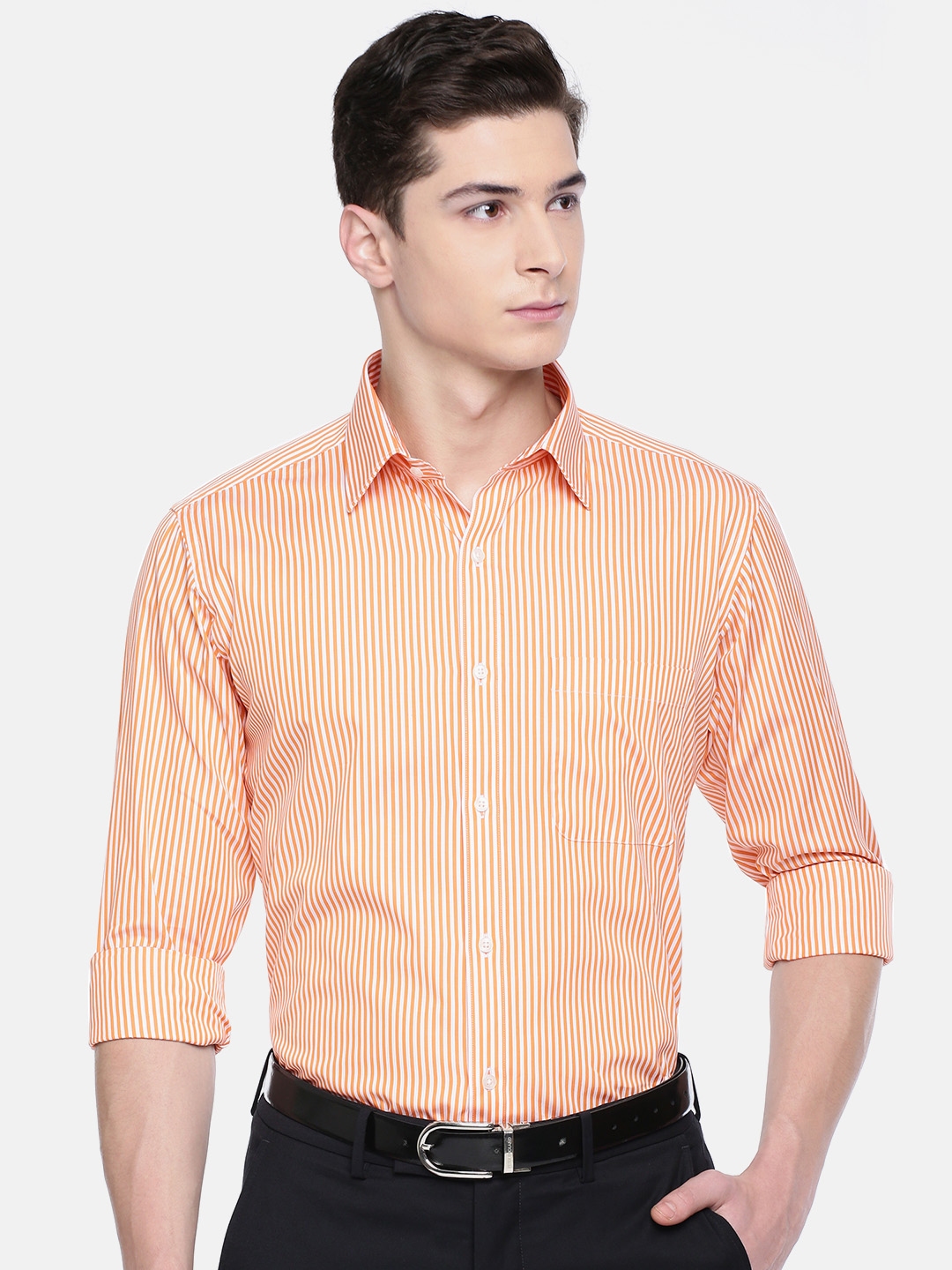 white striped formal shirt