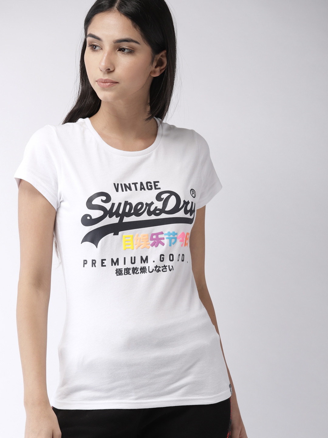 Buy Superdry Women White Printed Round Neck T Shirt - Tshirts for Women  8795907 | Myntra