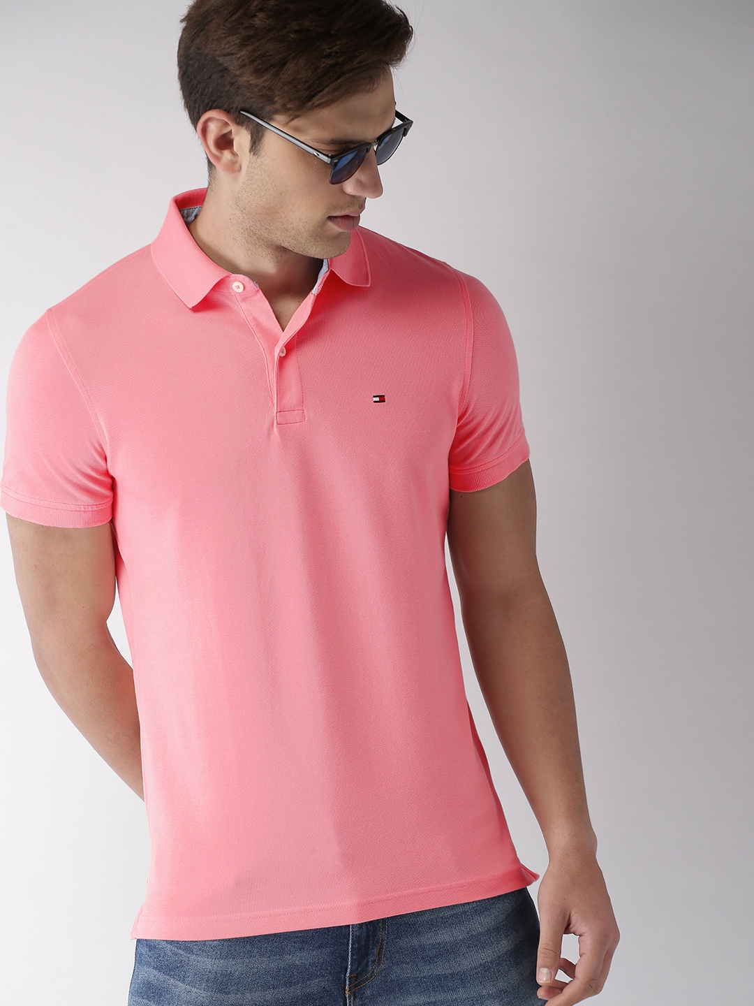 Australsk person konkurs affældige Buy Tommy Hilfiger Men Pink Solid Polo T Shirt - Tshirts for Men 8796691 |  Myntra