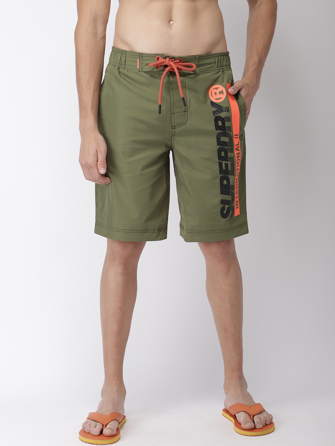 olive green swim shorts