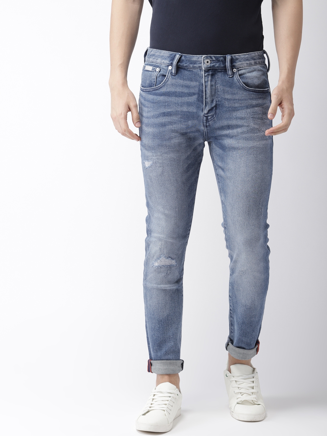 Buy Superdry Men Blue Slim Fit Mid Rise Mildly Distressed Stretchable Jeans - Jeans for Men 8801601 | Myntra