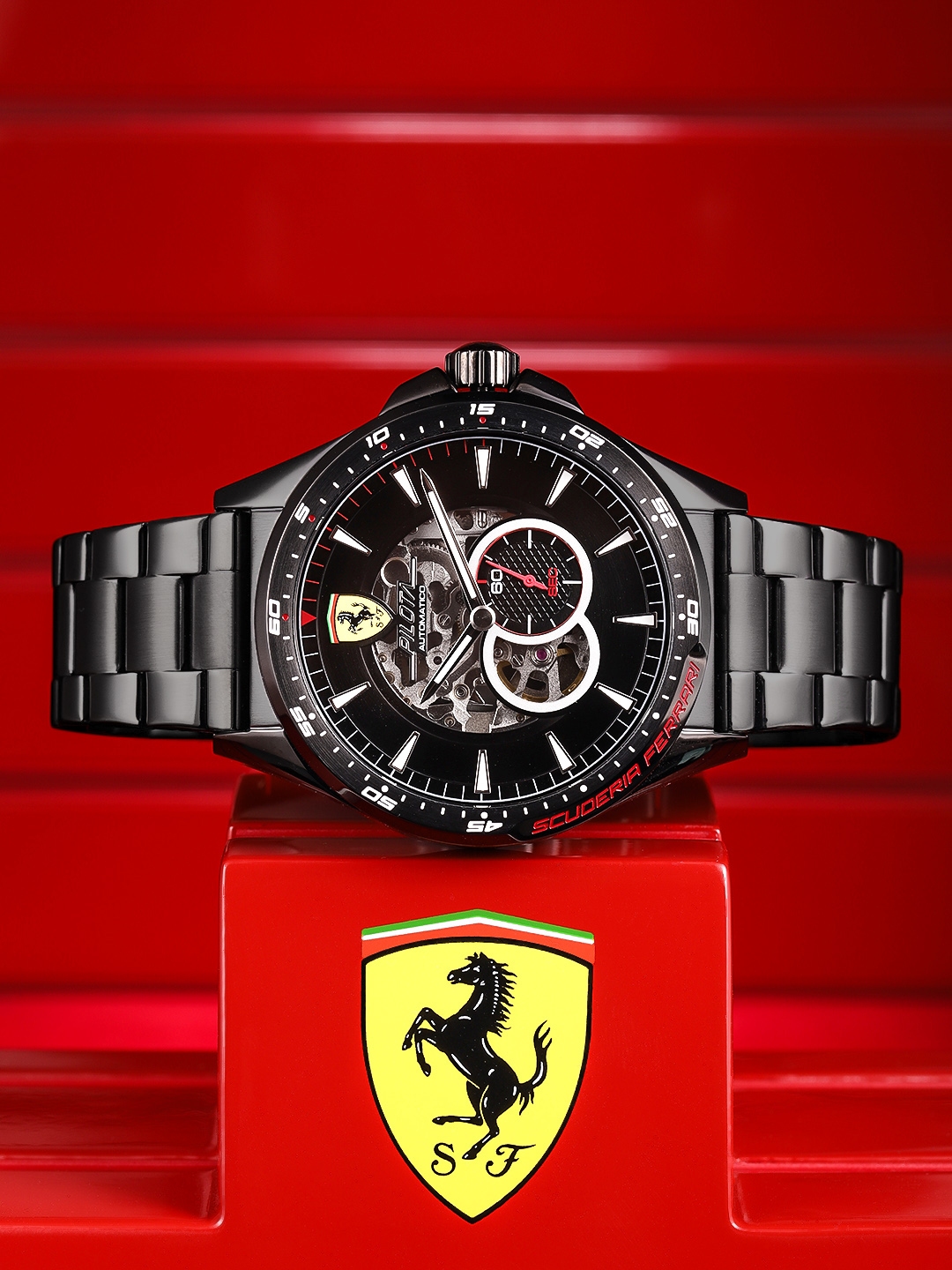 SCUDERIA FERRARI Pilota Men Black Analogue Watch 830602