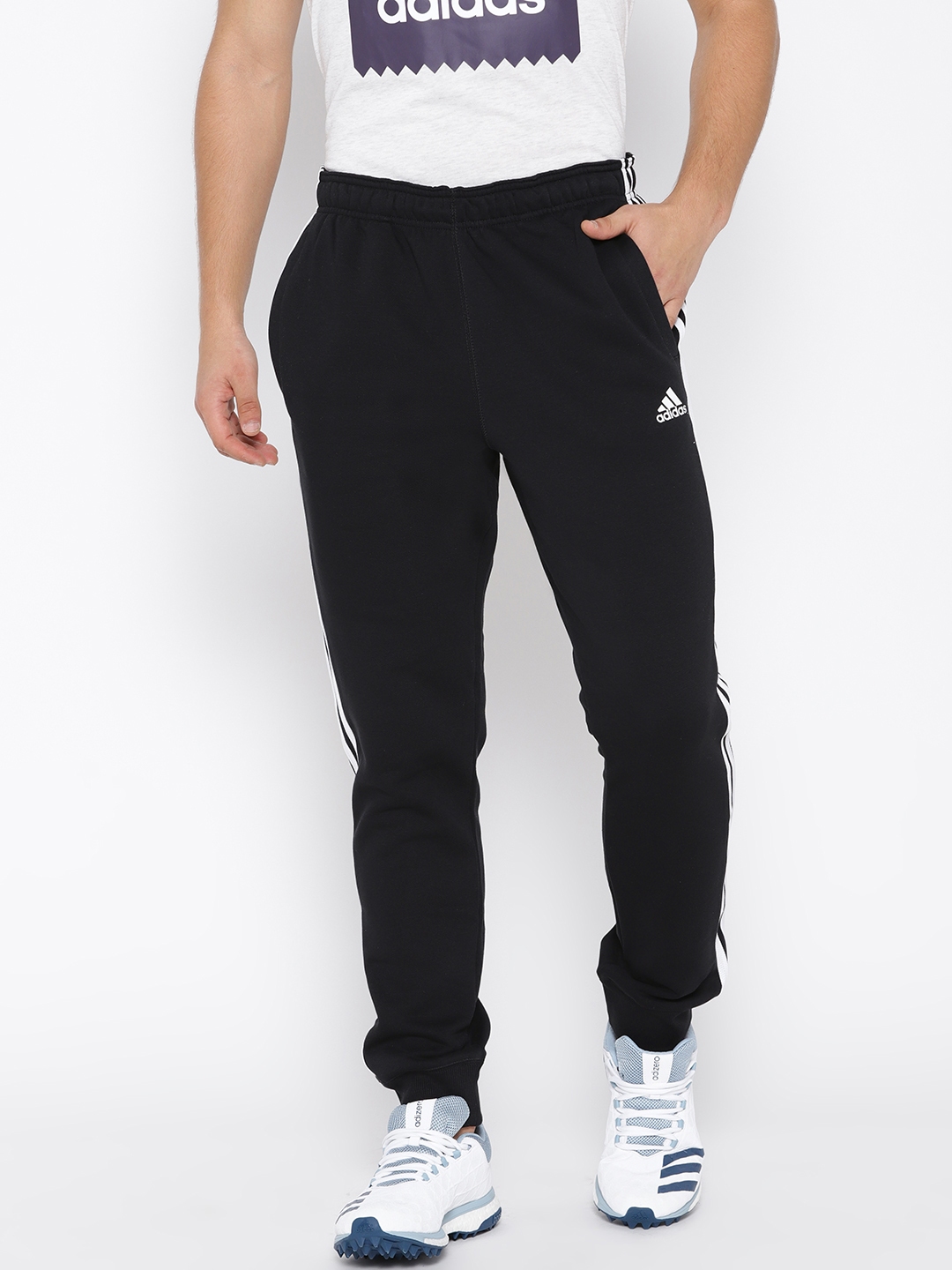 adidas men's essential cotton fleece pants