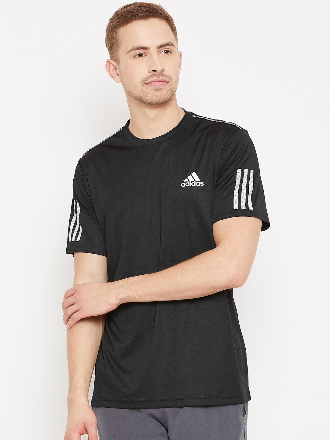 Buy ADIDAS Men Black Club 3 Stripes Tennis Sustainable T Shirt ...