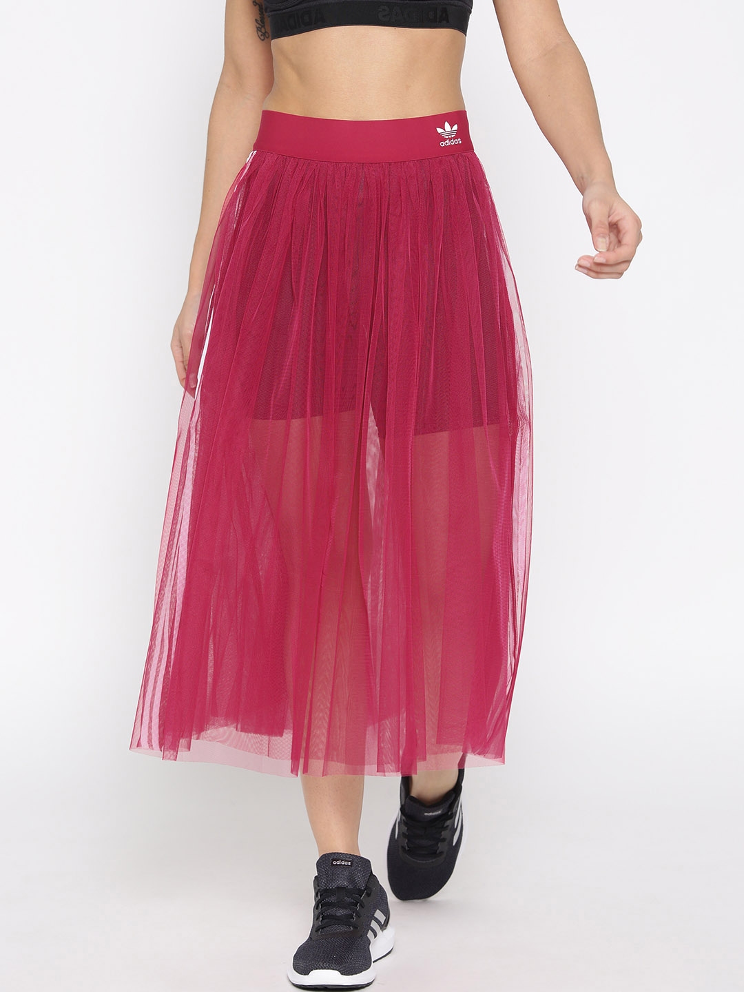 Maldito galería Chorrito Buy ADIDAS Originals Women Magenta Solid Tulle Sheer Flared Skirt - Skirts  for Women 8810675 | Myntra