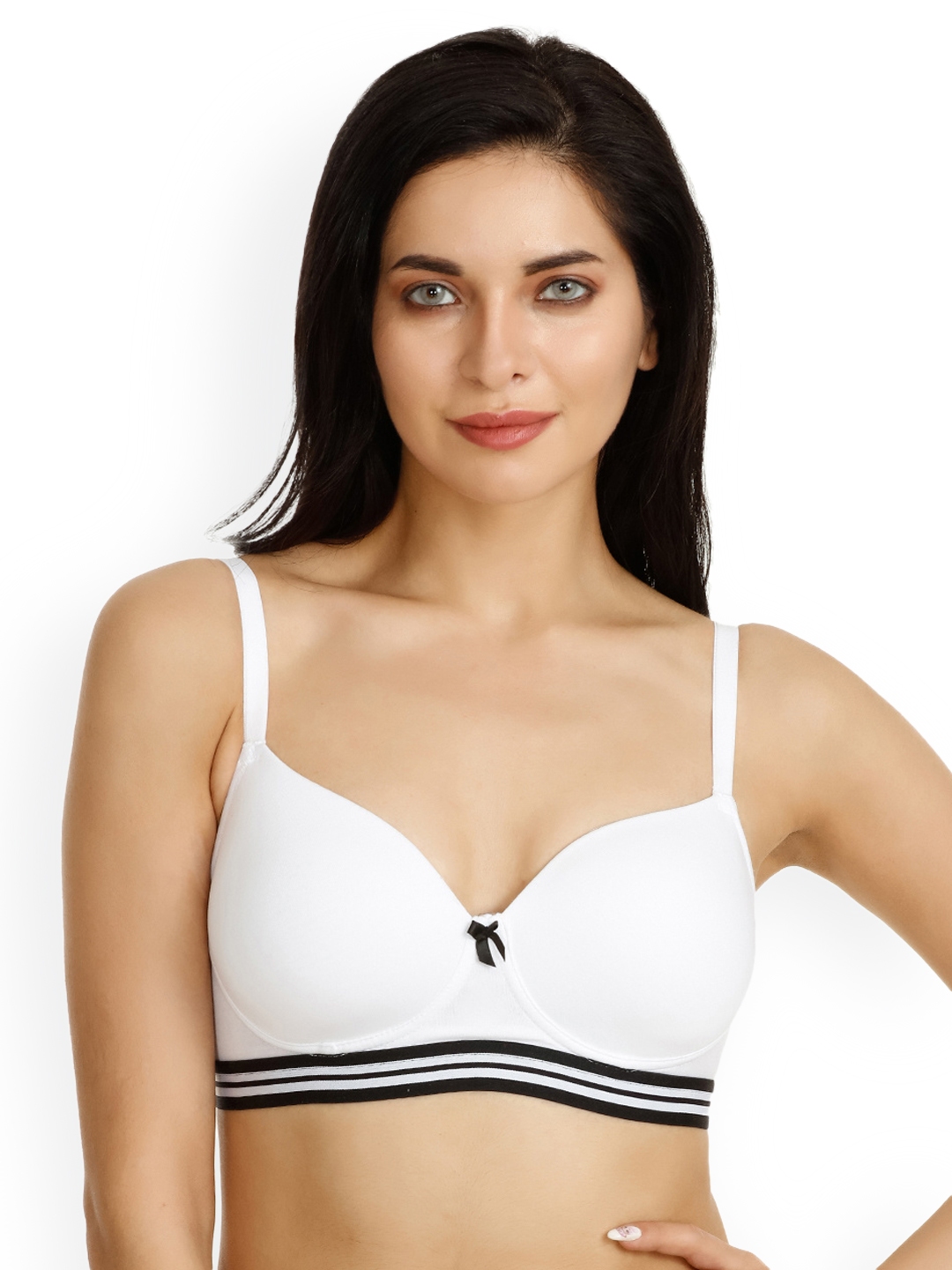 Zivame White Solid Non-Wired Non Padded T-shirt Bra
