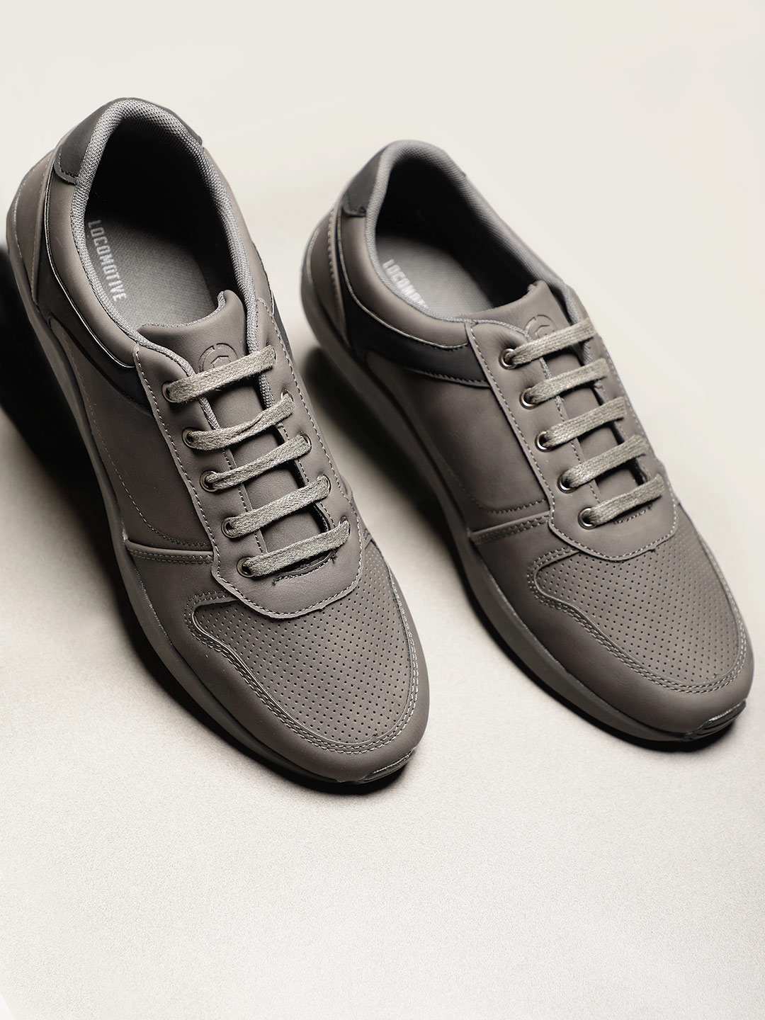 Buy LOCOMOTIVE Men Grey Sneakers 