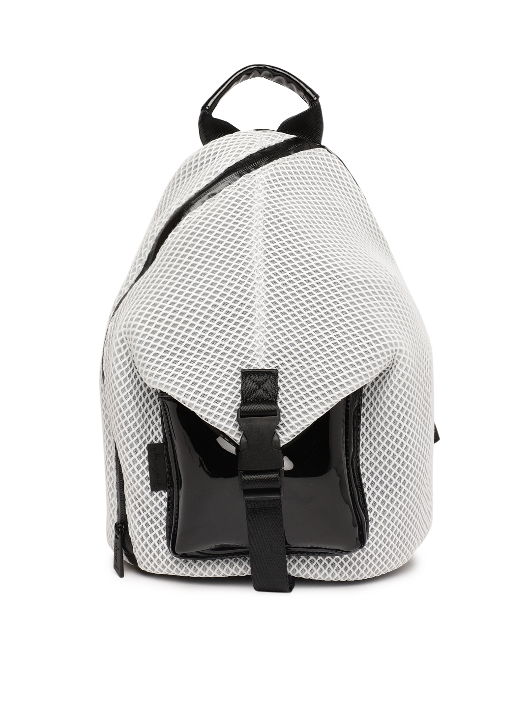 FOREVER 21 Women White Black Solid Backpack